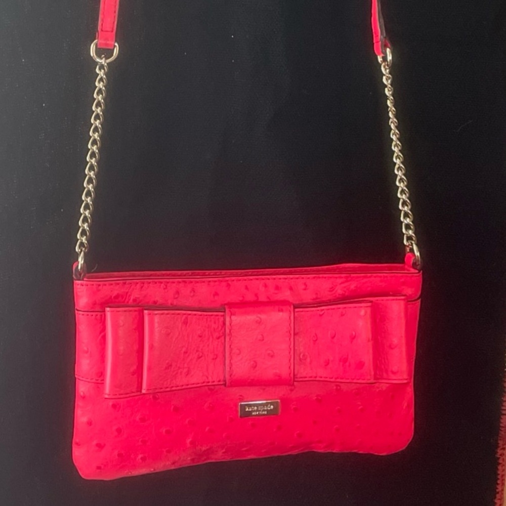 Elegant Dark Pink Kate Spade Crossbody Chain Strap Women's Bag